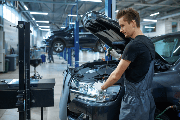 Checking the headlight